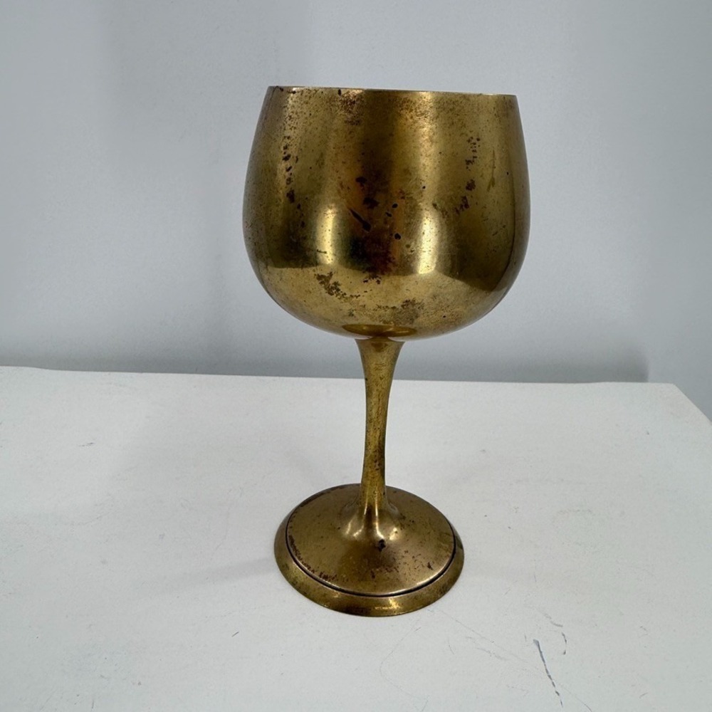 Vintage Leonard Gold Silver Plated Decorative‎ Goblet Chalice Wine Cup Barware